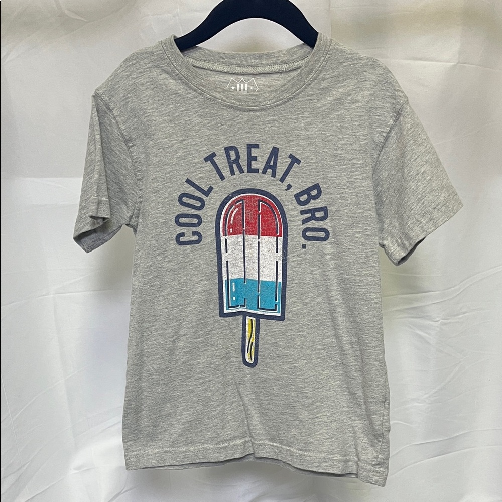 Wes and Willy boys Gray Tee with Popsicle Graphic size 4